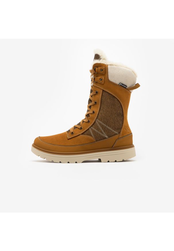 quechua - Buty turystyczne damskie Quechua NH900 skóra. Kolor: brązowy. Materiał: skóra. Szerokość cholewki: normalna. Sezon: zima. Styl: sportowy, elegancki