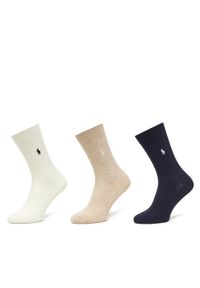 Polo Ralph Lauren Zestaw 3 par wysokich skarpet damskich 455923551003 Kolorowy. Materiał: materiał, bawełna. Wzór: kolorowy