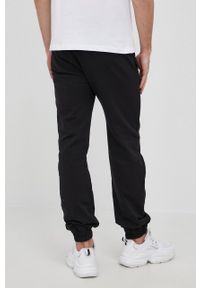 Trussardi Jeans - Trussardi spodnie bawełniane męskie kolor czarny gładkie. Kolor: czarny. Materiał: bawełna. Wzór: gładki