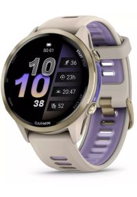 GARMIN - Zegarek sportowy Garmin Forerunner 970 Beżowo-fioletowy (010-02969-12). Kolor: wielokolorowy, fioletowy, beżowy. Styl: sportowy #1