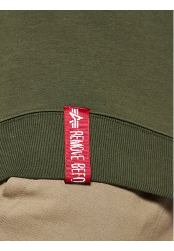 Alpha Industries Bluza Basic Sweater 178302 Zielony Regular Fit. Kolor: zielony. Materiał: bawełna