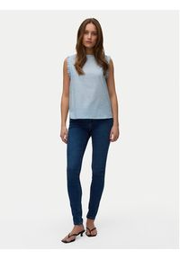 Vero Moda Top Trine 10342734 Niebieski jasny Regular Fit. Kolor: niebieski. Materiał: bawełna #5