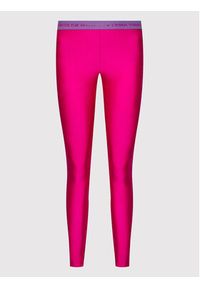 Versace Jeans Couture Legginsy 73HAC101 Różowy Slim Fit. Kolor: różowy. Materiał: syntetyk