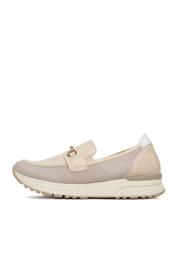 Rieker Półbuty N7455-60 Beżowy. Kolor: beżowy. Materiał: materiał