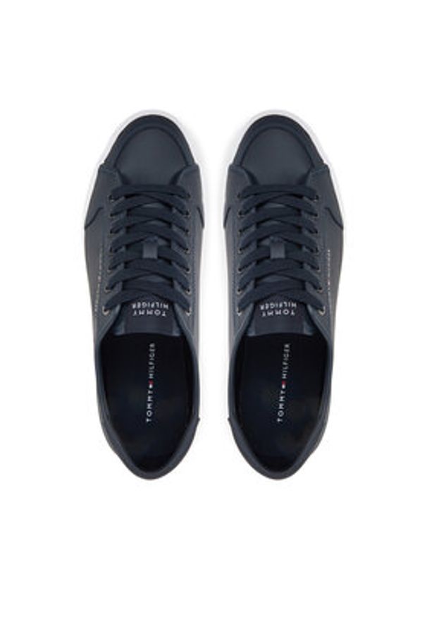 TOMMY HILFIGER - Tommy Hilfiger Sneakersy Core Corporate Vulc Leather FM0FM05399 Granatowy. Kolor: niebieski. Materiał: skóra