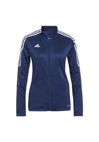 Adidas - Bluza damska adidas Tiro 21 Track granatowa. Kolor: biały, niebieski, wielokolorowy. Sport: piłka nożna