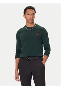 Hugo - HUGO Sweter San Cassius-C1 50475083 Zielony Regular Fit. Kolor: zielony. Materiał: bawełna #1