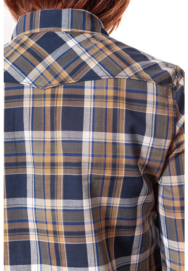 Wrangler - KOSZULA WRANGLER CHECK SHIRT DUSTY OLIVE W5240LU45 112129348. Wzór: kratka
