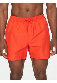 Calvin Klein Swimwear Szorty kąpielowe KM0KM01109 Czerwony Regular Fit. Kolor: czerwony. Materiał: syntetyk