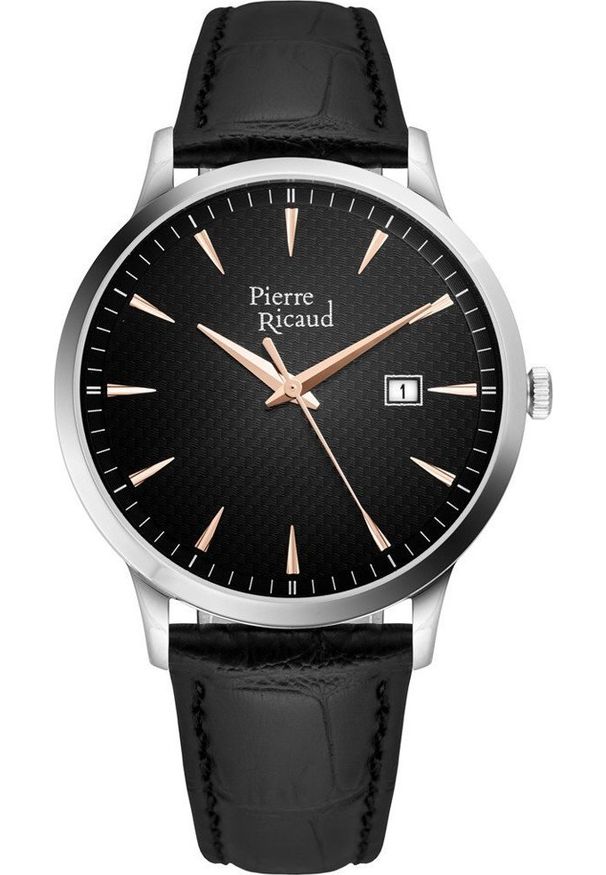 Zegarek Pierre Ricaud Zegarek męski Pierre Ricaud P91023.52R4Q czarny. Kolor: czarny