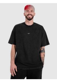 4f - 4F T-shirt oversize gładki męski 4F x Tomasz Fornal - szary M. Kolor: szary. Materiał: materiał. Wzór: gładki. Styl: street, sportowy #1