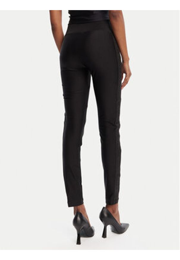 Versace Jeans Couture Legginsy 79HAC114 N0008 Czarny Slim Fit. Kolor: czarny. Materiał: syntetyk
