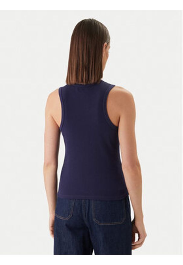 Calvin Klein Jeans Top LV047F232G Fioletowy Slim Fit. Kolor: fioletowy. Materiał: syntetyk