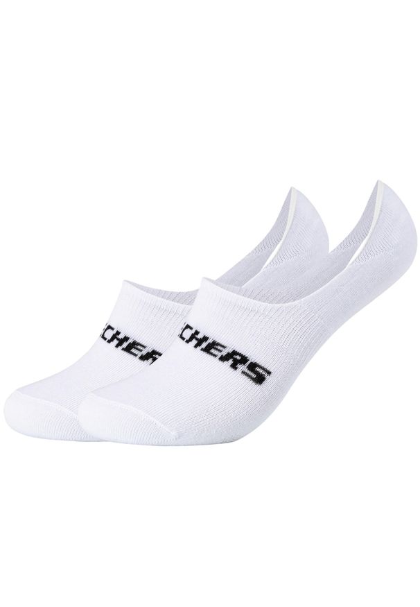 skechers - Skarpetki sportowe dla dorosłych 2PPK Mesh Ventilation Footies Socks. Kolor: biały. Materiał: poliamid, elastan, bawełna