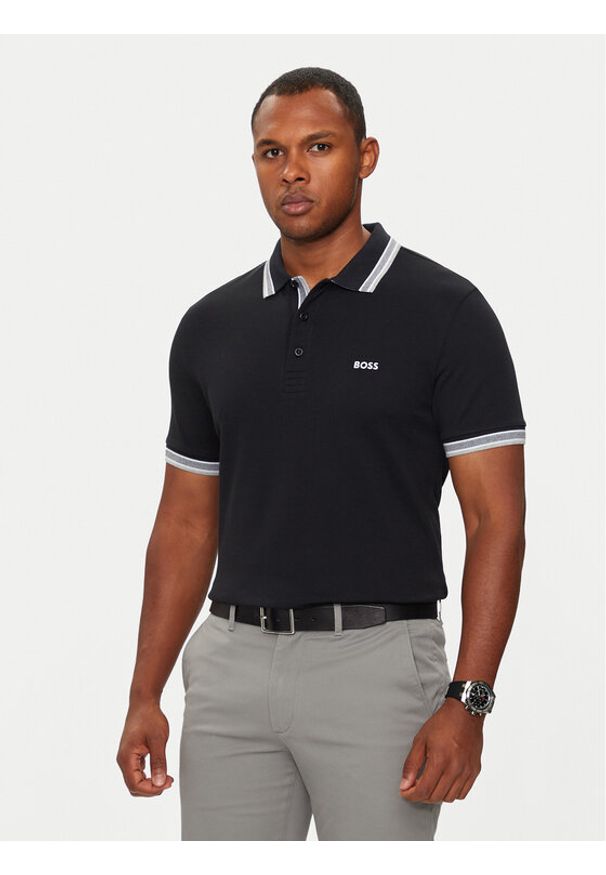 BOSS - Boss Polo Paddy 50469055 Czarny Regular Fit. Typ kołnierza: polo. Kolor: czarny. Materiał: bawełna