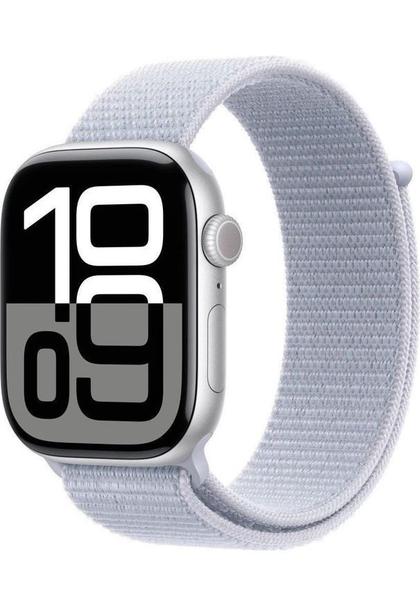 APPLE - Smartwatch Apple Watch 10 GPS + Cellular 42mm Silver Alu Sport Loop Niebieski (MWX53ET/A). Rodzaj zegarka: smartwatch. Kolor: niebieski. Styl: sportowy