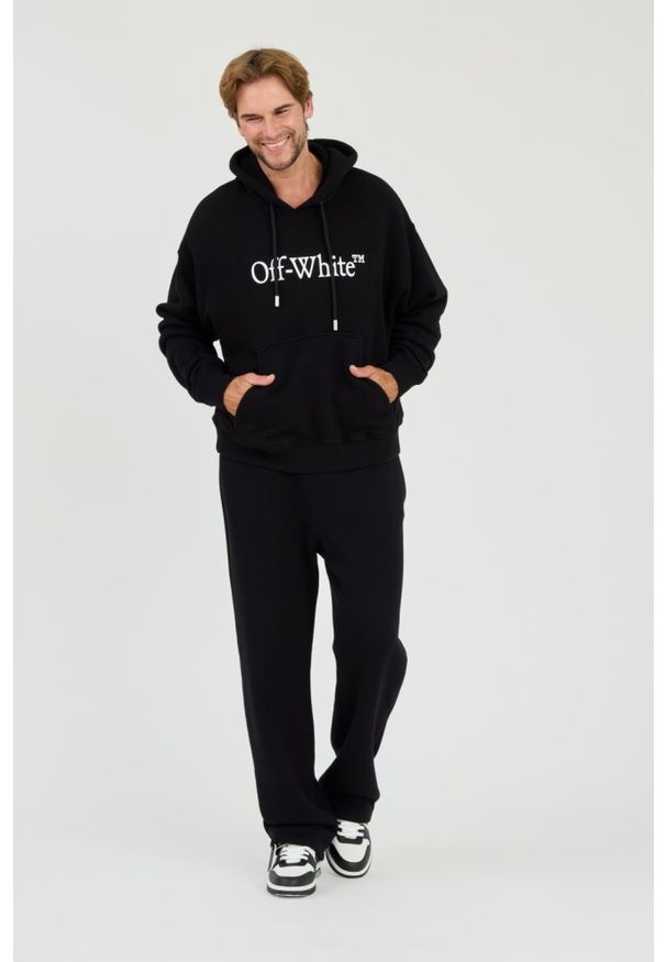 OFF-WHITE Czarna męska bluza Big Bookish Skate Hoodie White, Rozmiar L. Kolor: czarny