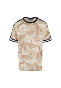 Urban Classics - Męska Koszulka Camo Mesh Oversized T-shirt. Kolor: brązowy, wielokolorowy, zielony. Materiał: mesh