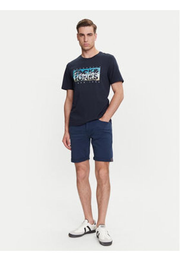 Jack & Jones T-Shirt Colton 12268438 Granatowy Standard Fit. Kolor: niebieski. Materiał: bawełna