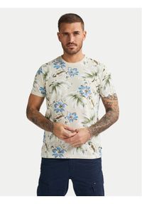 Petrol Industries T-Shirt M-1050-TSR655 Beżowy Regular Fit. Kolor: beżowy. Materiał: bawełna