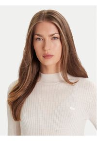 Lacoste Sweter AF4189 Écru Slim Fit. Materiał: wełna #3