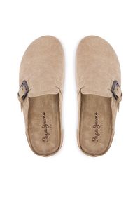 Pepe Jeans Klapki Corby Clog W PLS900001 Beżowy. Kolor: beżowy. Materiał: zamsz, skóra #2
