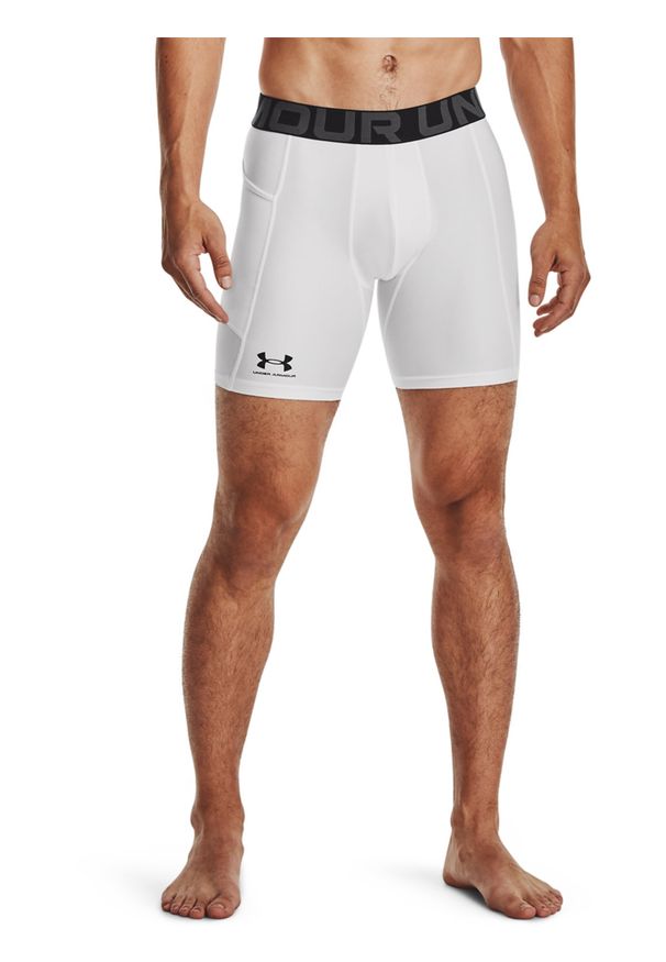 Under Armour - Bielizna treningowa męska UNDER ARMOUR UA HG Armour Shorts - biała. Kolor: biały. Materiał: elastan, materiał, poliester