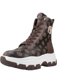 Guess - GUESS BENZON Brązowy. Kolor: brązowy. Materiał: syntetyk, tkanina. Styl: sportowy