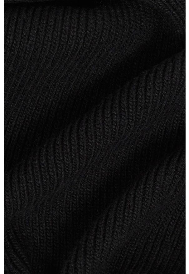 Karl Lagerfeld - KARL LAGERFELD Czarny damski szalik Knit Scarf. Kolor: czarny. Materiał: materiał, poliester, bawełna. Styl: elegancki