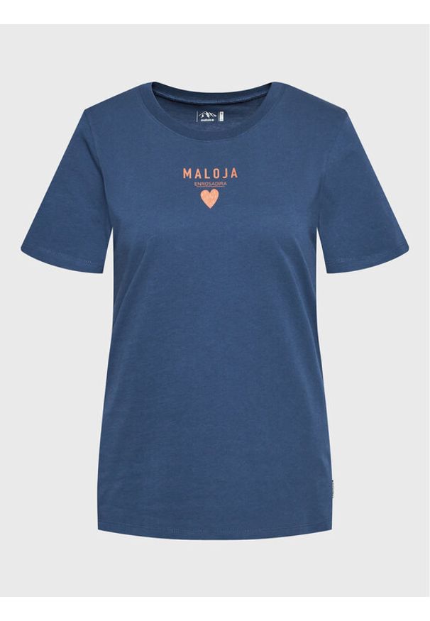 Maloja T-Shirt Planbellm 34405-1-8581 Granatowy Regular Fit. Kolor: niebieski. Materiał: bawełna