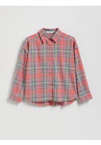 Reserved - Koszula w kratę z wiskozą - wielobarwny. Materiał: wiskoza #1