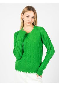 Pinko Sweter "Laterizio" | 1N12AQ Y5LW | Laterizio | Kobieta | Zielony. Okazja: na co dzień. Kolor: zielony. Materiał: poliester, wiskoza, poliamid. Wzór: aplikacja. Styl: casual #2