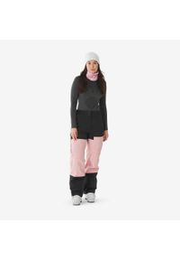 KUIKMA - Spodnie narciarskie i snowboardowe damskie Quechua 500 AM. Kolor: czarny, różowy, wielokolorowy. Materiał: materiał. Długość: długie. Sezon: zima. Sport: narciarstwo, snowboard