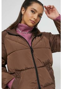 only - Only kurtka damska kolor brązowy zimowa. Kolor: brązowy. Materiał: poliester. Długość rękawa: raglanowy rękaw. Sezon: zima #5
