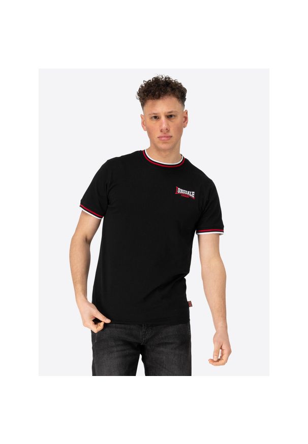 Koszulka Lonsdale Quin. Kolor: czarny, czerwony, wielokolorowy