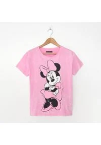 House - Koszulka z efektem sprania Minnie Mouse - Różowy. Kolor: różowy. Wzór: motyw z bajki #1