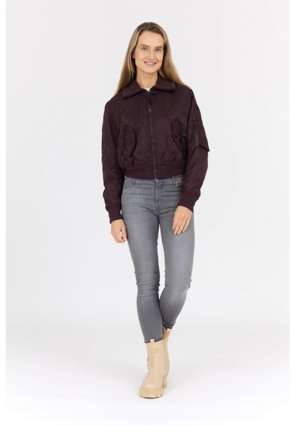 Kenzo - KENZO Bordowa kurtka bomberka damska boke flower, Rozmiar S. Kolor: czerwony