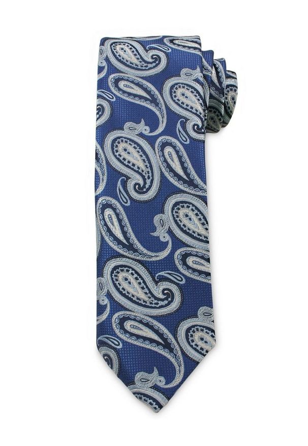 Męski Krawat Chattier - Odcienie Niebieskiego, Wzór Paisley. Kolor: niebieski. Materiał: tkanina. Wzór: paisley. Styl: elegancki, wizytowy