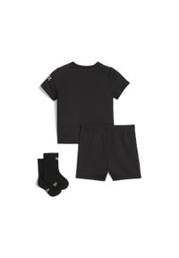 Puma - Strój wyjazdowy dla małych dzieci Manchester City 25/26 PUMA Black. Kolor: czarny, brązowy, zielony, wielokolorowy. Materiał: dresówka. Styl: retro, sportowy