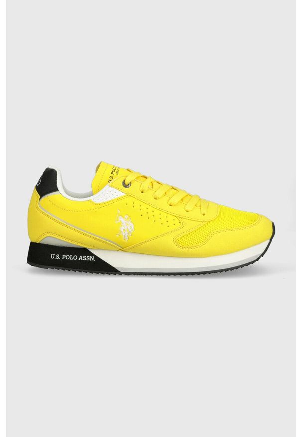 U.S. Polo Assn. sneakersy NOBIL kolor żółty. Nosek buta: okrągły. Zapięcie: sznurówki. Kolor: żółty. Materiał: guma