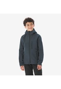 quechua - Kurtka softshell turystyczna dla dzieci Quechua MH900. Kolor: czarny, szary, wielokolorowy. Materiał: softshell. Sezon: lato. Styl: sportowy