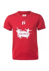 Koszulka sportowa dziecięca Huari Poland. Kolor: czerwony. Sport: piłka nożna