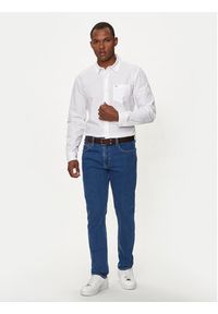Guess Jeans Koszula M4YH35 WGCF1 Biały Slim Fit. Kolor: biały. Materiał: bawełna