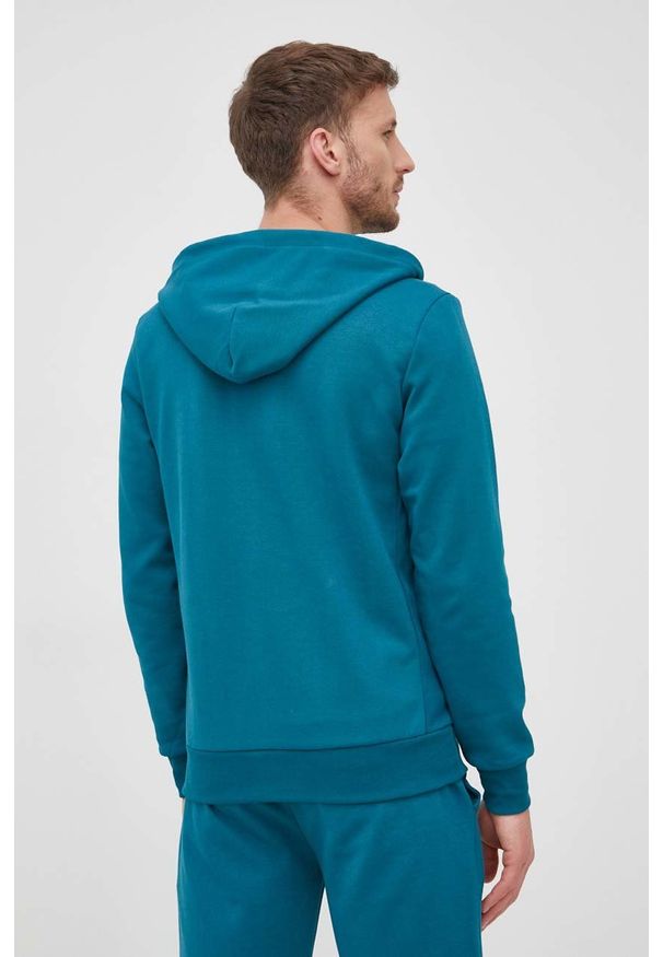 Colmar bluza męska kolor zielony z kapturem gładka. Okazja: na co dzień. Typ kołnierza: kaptur. Kolor: zielony. Materiał: dzianina. Wzór: gładki. Styl: casual