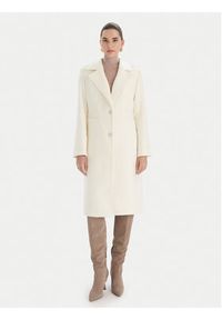 Guess Płaszcz wełniany W5BL19 W2642 Écru Regular Fit. Materiał: syntetyk