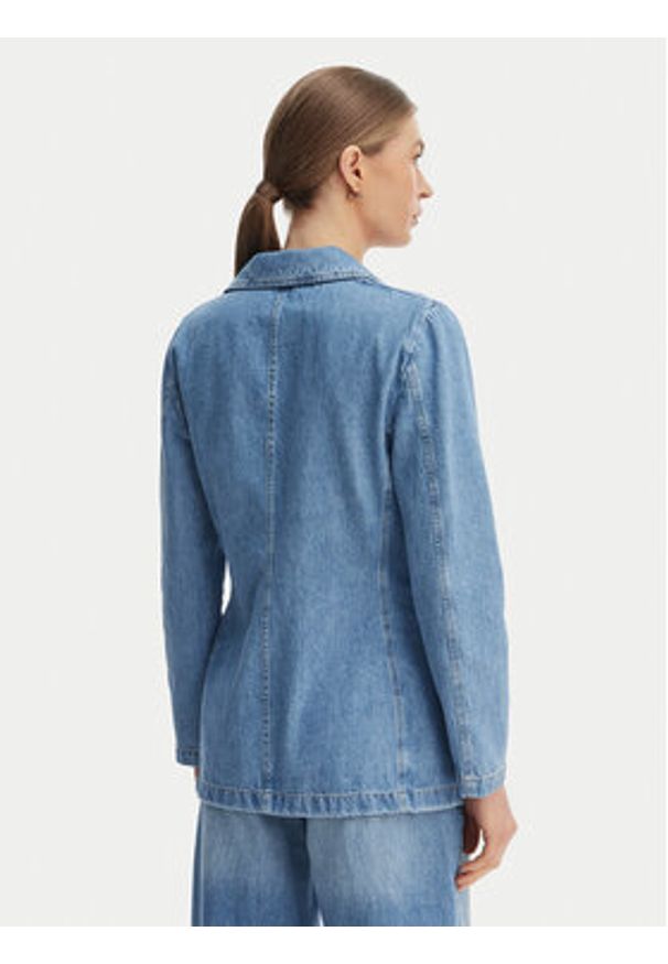 Marella Marynarka Teca 2615041021 Niebieski Regular Fit. Kolor: niebieski. Materiał: bawełna, jeans