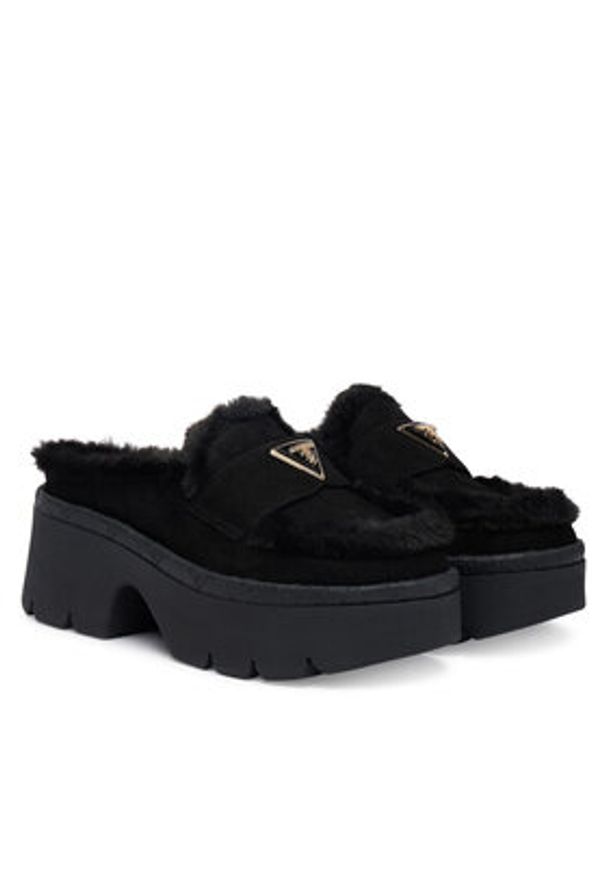 Guess Klapki FLFBRI ESU06 Czarny. Kolor: czarny. Materiał: skóra, zamsz