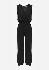 Renee - Czarny Kombinezon Valia. Kolor: czarny. Materiał: wiskoza, tkanina. Długość rękawa: bez rękawów. Długość: długie. Wzór: jednolity. Styl: elegancki #7