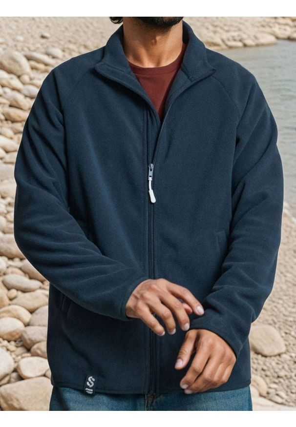 Sinsay - Rozpinana bluza polarowa ze stójką - niebieski. Typ kołnierza: kołnierzyk stójkowy. Kolor: niebieski. Materiał: polar