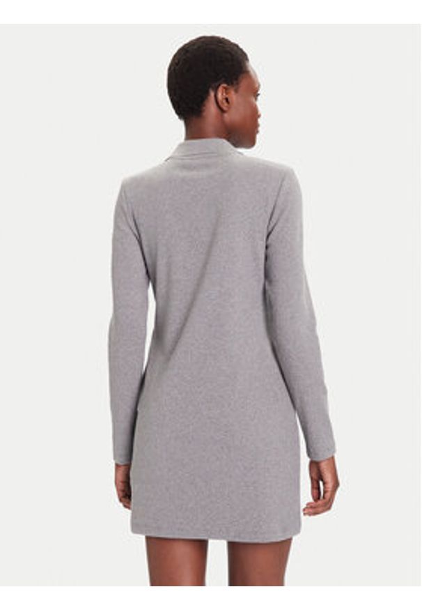 Calvin Klein Jeans Sukienka codzienna Monologo LV047D214G Szary Slim Fit. Okazja: na co dzień. Kolor: szary. Materiał: bawełna. Typ sukienki: proste. Styl: casual